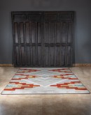 Shop the exquisite Bourbon Creek Bronze Rug - 100% American-made with endurastan nylon. Commercial-rated, stain and odor resistant. Southwest-inspired design in taupe with accents of rust, teal, burnt orange, and cream. Elevate your space with this durabl