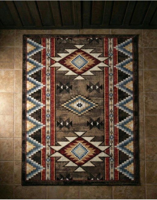 Bow Strings Brown Rug