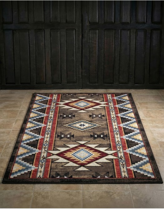 Bow Strings Brown Rug