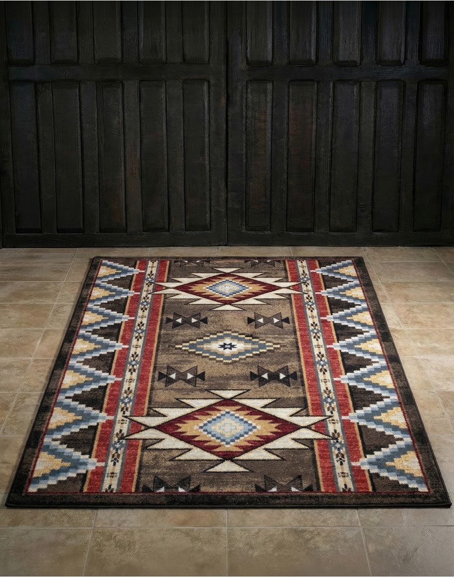 Bow Strings Brown Rug