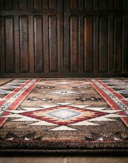 Bow Strings Brown Rug