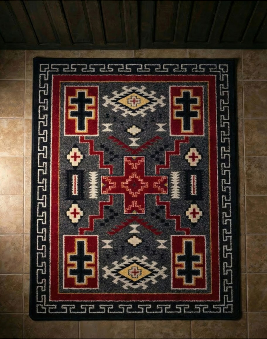 Double Cross Grey Rug