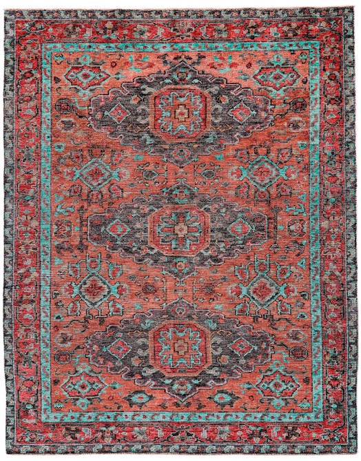 Piraj Rust/Aqua Rug