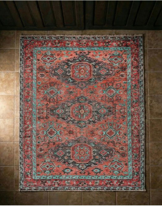 Piraj Rust/Aqua Rug