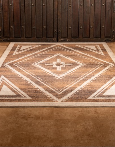 southwestern style rug with cream colors