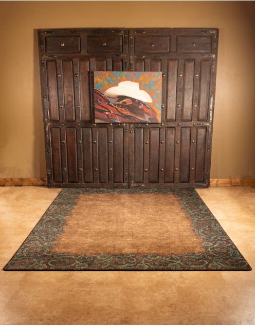 Tooled Turquoise Rug