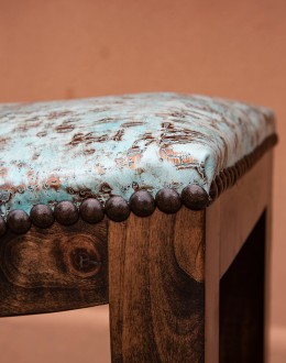 fine western saddle stools saddle stool with light turquoise leather seat cushion