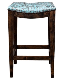 fine western saddle stools saddle stool with light turquoise leather seat cushion