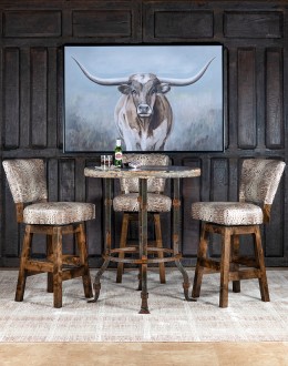 Chisum Ivory Croc Armless Barstool Chisum Ivory Croc Armless Barstool