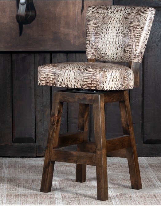 Chisum Ivory Croc Armless Barstool