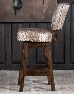 Chisum Ivory Croc Armless Barstool Chisum Ivory Croc Armless Barstool
