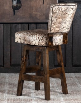 Chisum Ivory Croc Armless Barstool Chisum Ivory Croc Armless Barstool