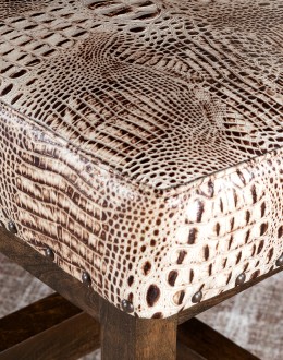 Chisum Ivory Croc Armless Barstool Chisum Ivory Croc Armless Barstool