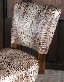 Chisum Ivory Croc Armless Barstool Chisum Ivory Croc Armless Barstool
