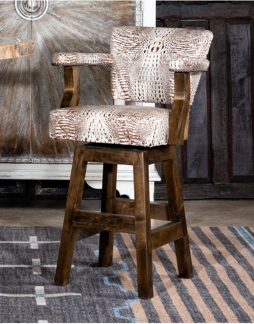 Chisum Ivory Croc Barstool
