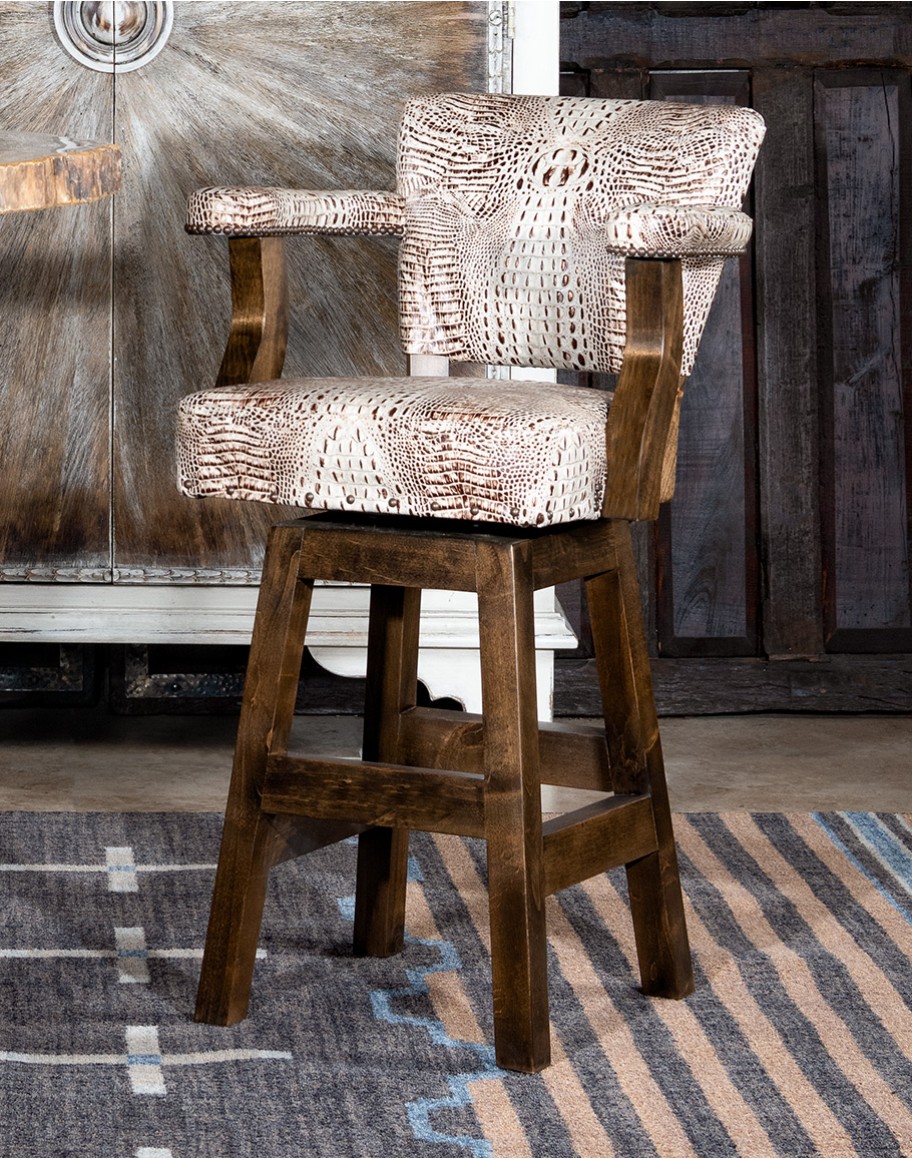 Chisum Ivory Croc Barstool Chisum Ivory Croc Barstool