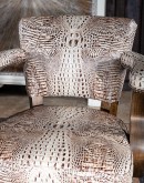 swivel barstool in all over white embossed leather crocodile 