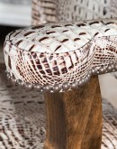 swivel barstool in all over white embossed leather crocodile 