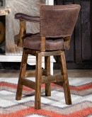 old fashion barstool,distressed brown leather swivel barstool for ranch home