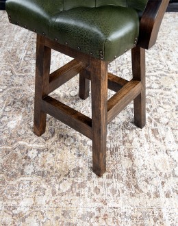 Chisum Olive Leather Barstool