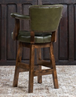 Chisum Olive Leather Barstool