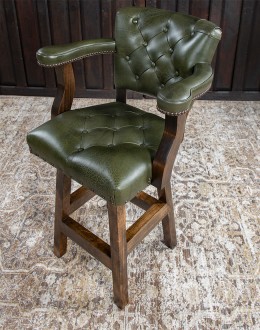 Chisum Olive Leather Barstool
