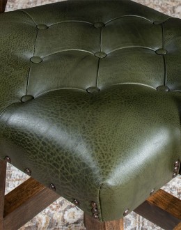 Chisum Olive Leather Barstool