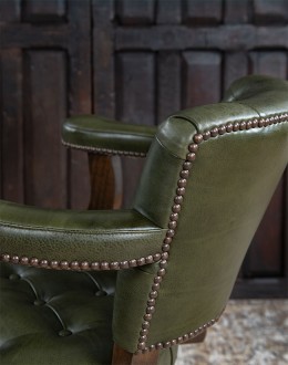 Chisum Olive Leather Barstool