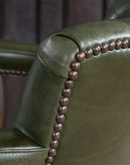 Chisum Olive Leather Barstool