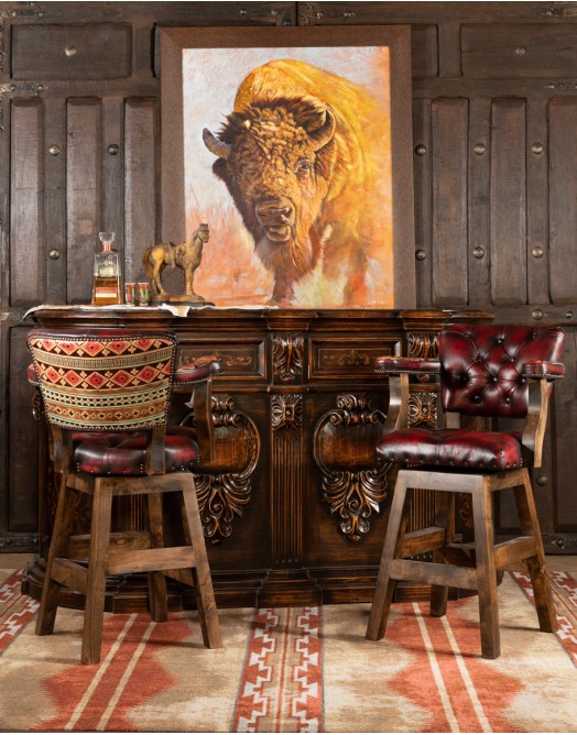 Chisum Navajo Red Barstool