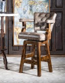 swivel barstool with taupe color leather
