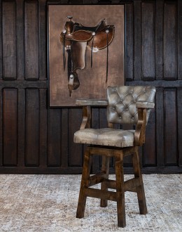 Chisum Stone Tufted Barstool