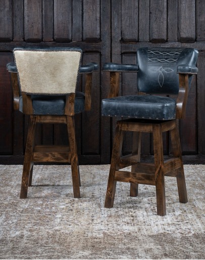 Chisum TX Blue Western Barstool