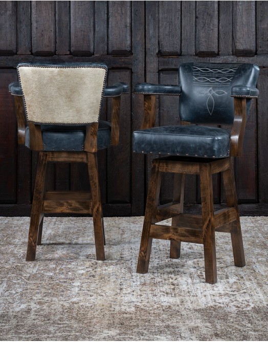 Chisum TX Blue Western Barstool