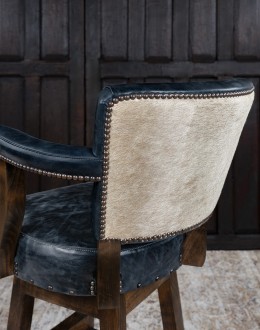 Chisum TX Blue Western Barstool Chisum TX Blue Western Barstool