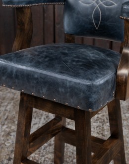 Chisum TX Blue Western Barstool Chisum TX Blue Western Barstool