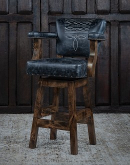 Chisum TX Blue Western Barstool Chisum TX Blue Western Barstool