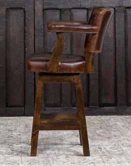 Chisum Sycamore Leather Barstool