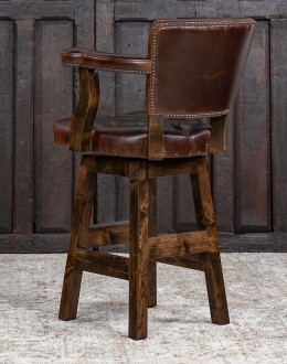 Chisum Sycamore Leather Barstool