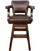 ranch style leather swivel barstool with arms