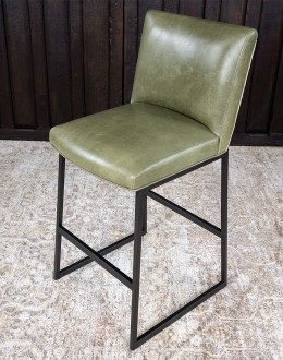 Laguna Moss Leather Barstool