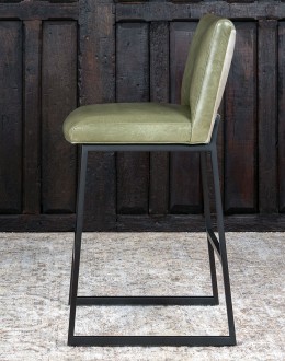 Laguna Moss Leather Barstool