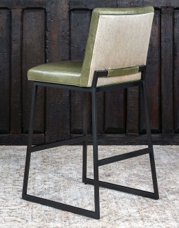 Laguna Moss Leather Barstool