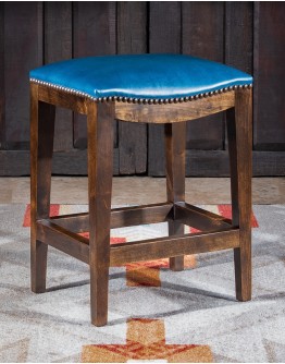 Verona Stone Saddle Stool  Western Leather Stools - Adobe Interiors