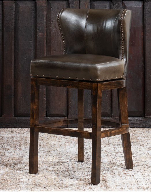 Stella Moss Leather Barstool