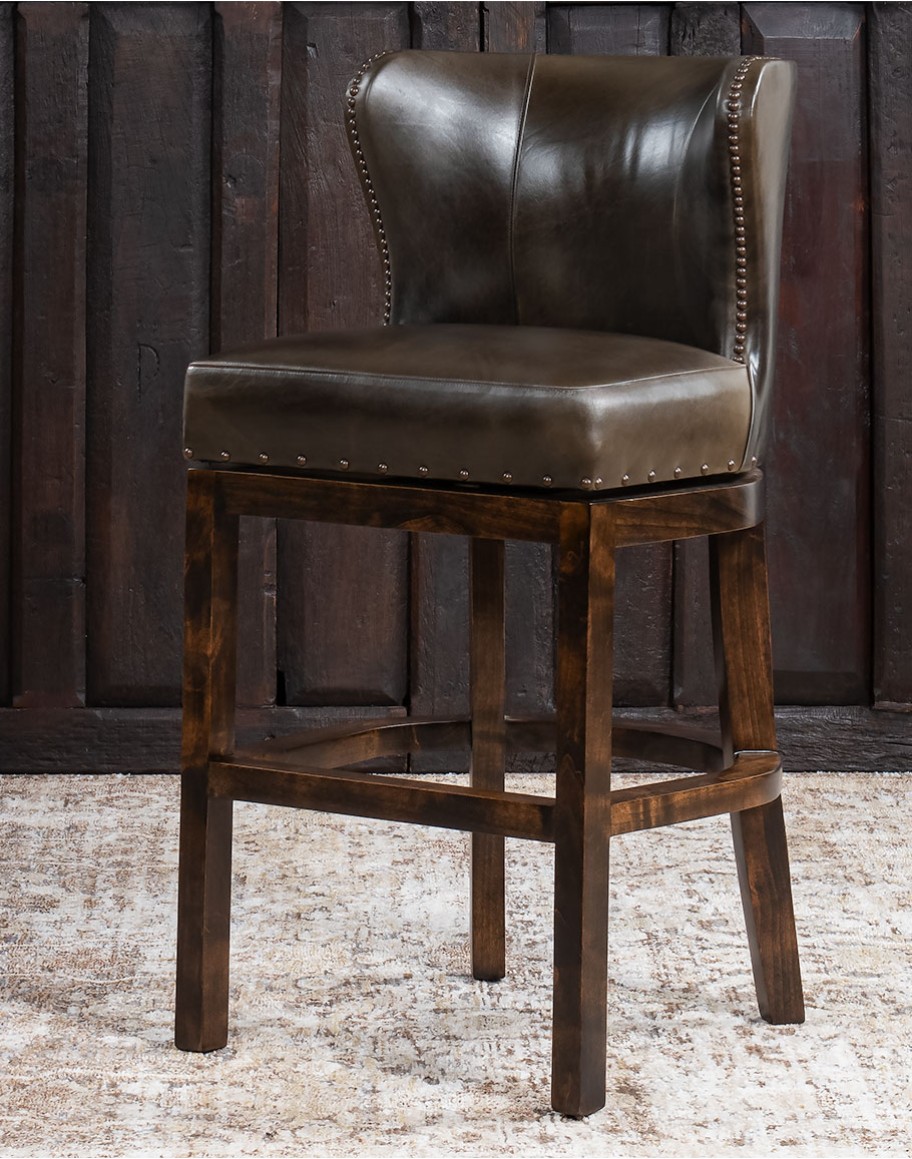 Stella Moss Leather Barstool