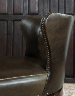 Stella Moss Leather Barstool