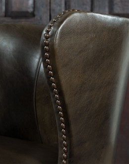 Stella Moss Leather Barstool