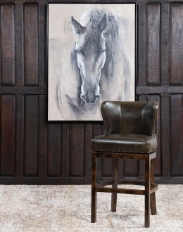 Stella Moss Leather Barstool