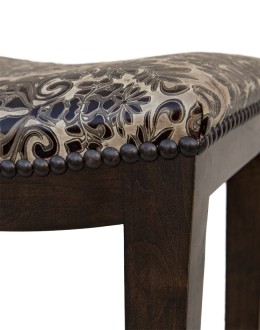 saddle stool with leather seat cushion